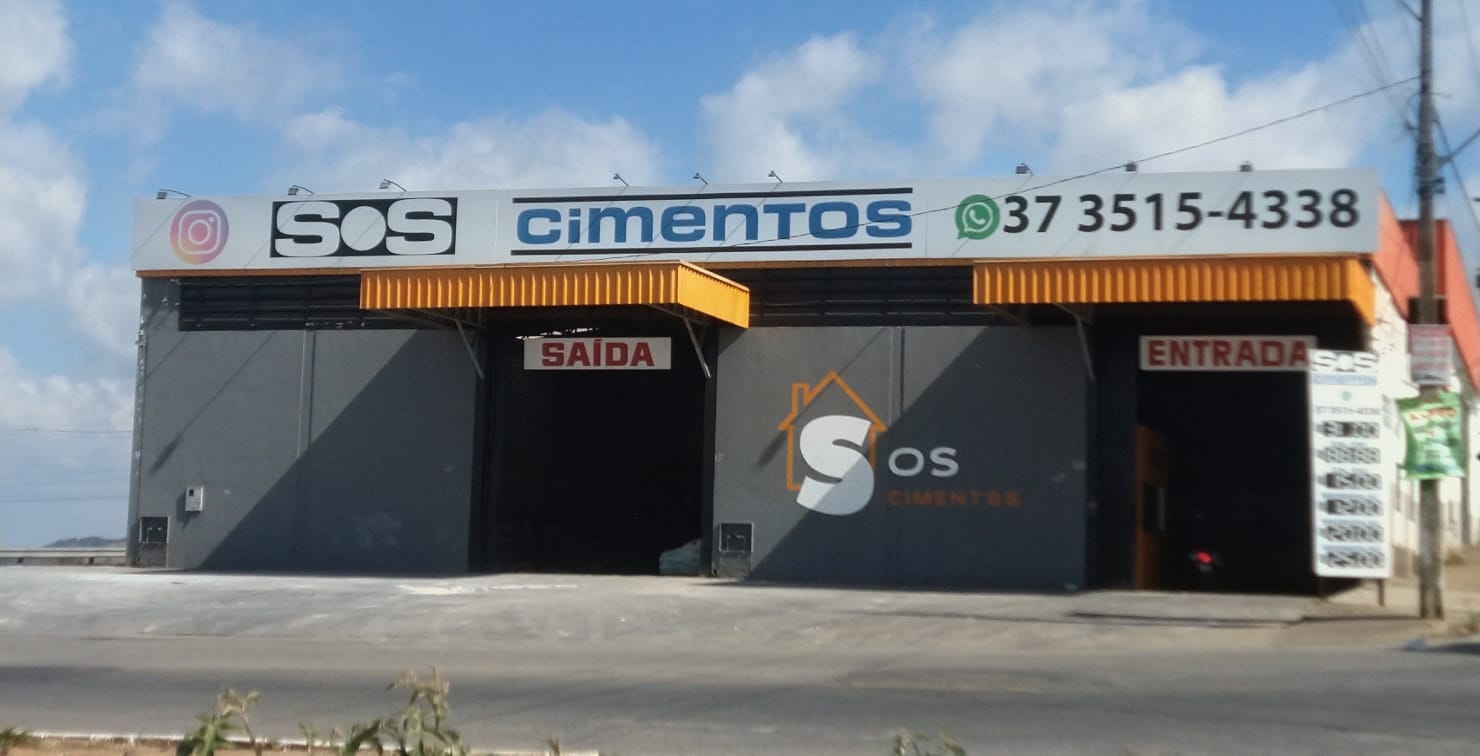 Fachada da SOS Cimentos em Nova Serrana